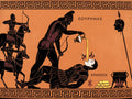 Crassus Gets Paid Poster | Carrhae 53 BC Greek Vase Art | Surena Molten Gold | Parthian Victory | Roman History Meme Wall Art