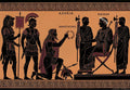 Alesia Poster | Vercingetorix Surrenders to Caesar 52 BC | Greek Vase Art | Gallic Wars | Roman History Meme Wall Art