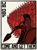 Molon Labe Spartan Poster | Come and Get Them | Thermopylae 300 Block Print Wall Art | Leonidas Phalanx | Ancient Greek History Print