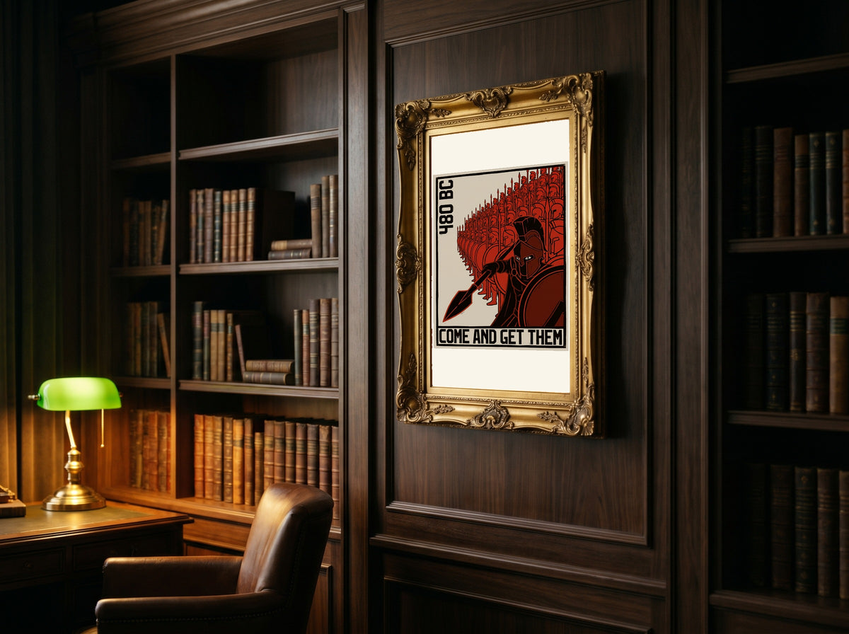 Molon Labe Spartan Poster | Come and Get Them | Thermopylae 300 Block Print Wall Art | Leonidas Phalanx | Ancient Greek History Print