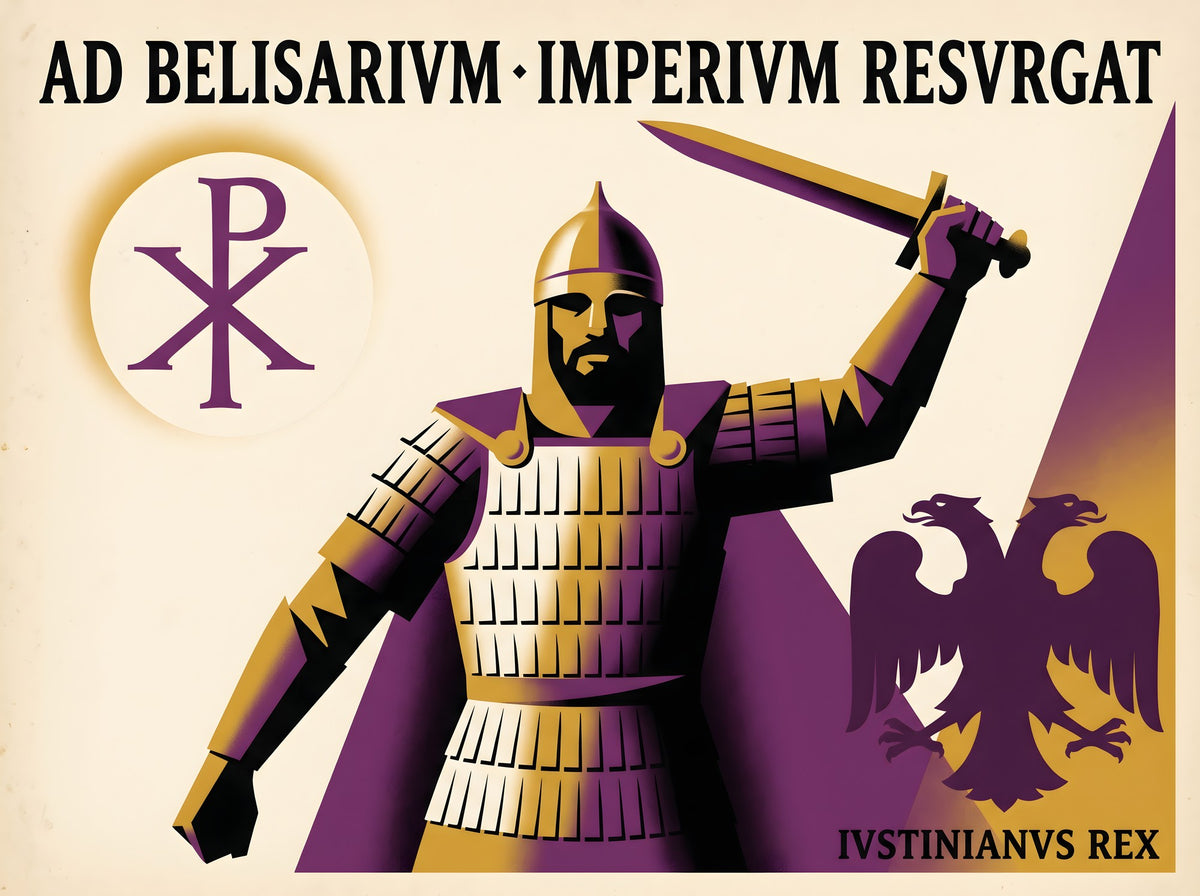 Belisarius Byzantine Poster | Imperivm Resvrgat | Justinian Byzantine Empire Latin Wall Art Vintage