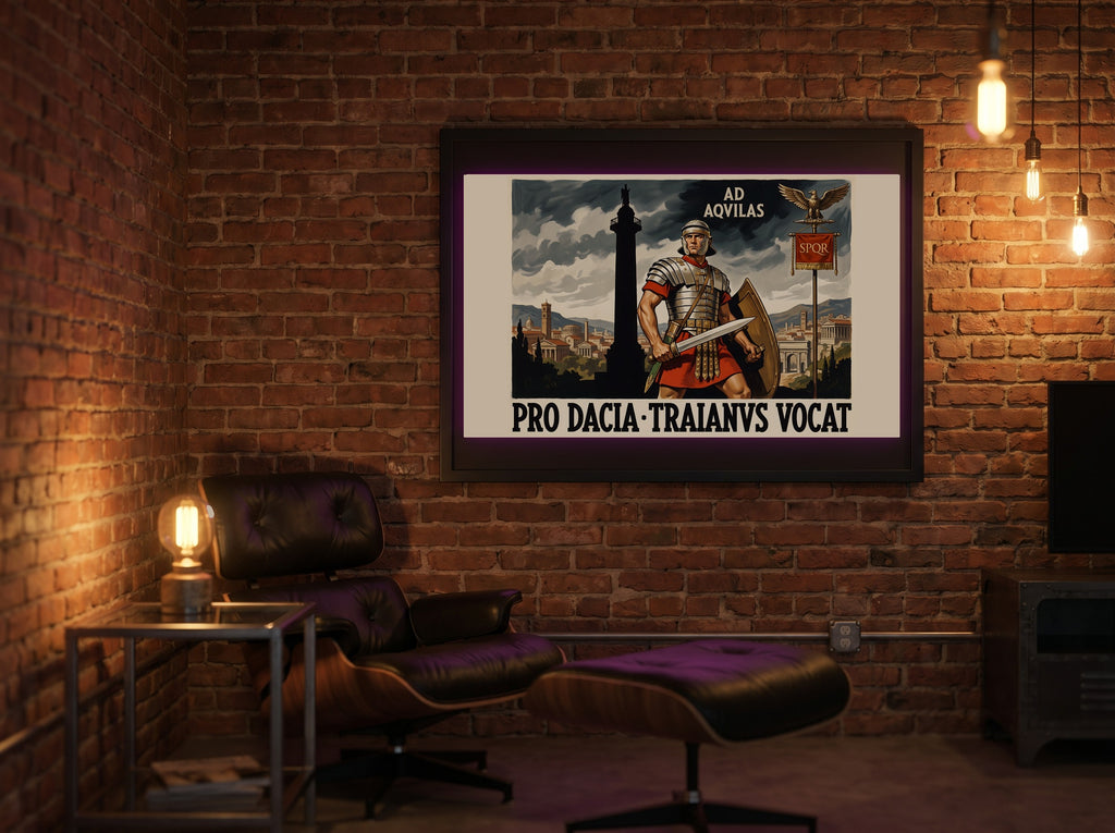 Roman Legion Poster | Pro Dacia Traianvs Vocat | SPQR Latin Wall Art | Trajan Campaign Vintage Print