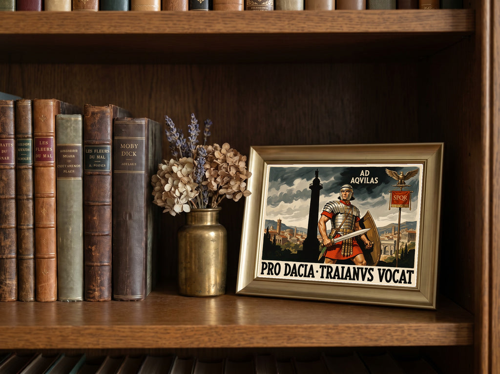 Roman Legion Poster | Pro Dacia Traianvs Vocat | SPQR Latin Wall Art | Trajan Campaign Vintage Print