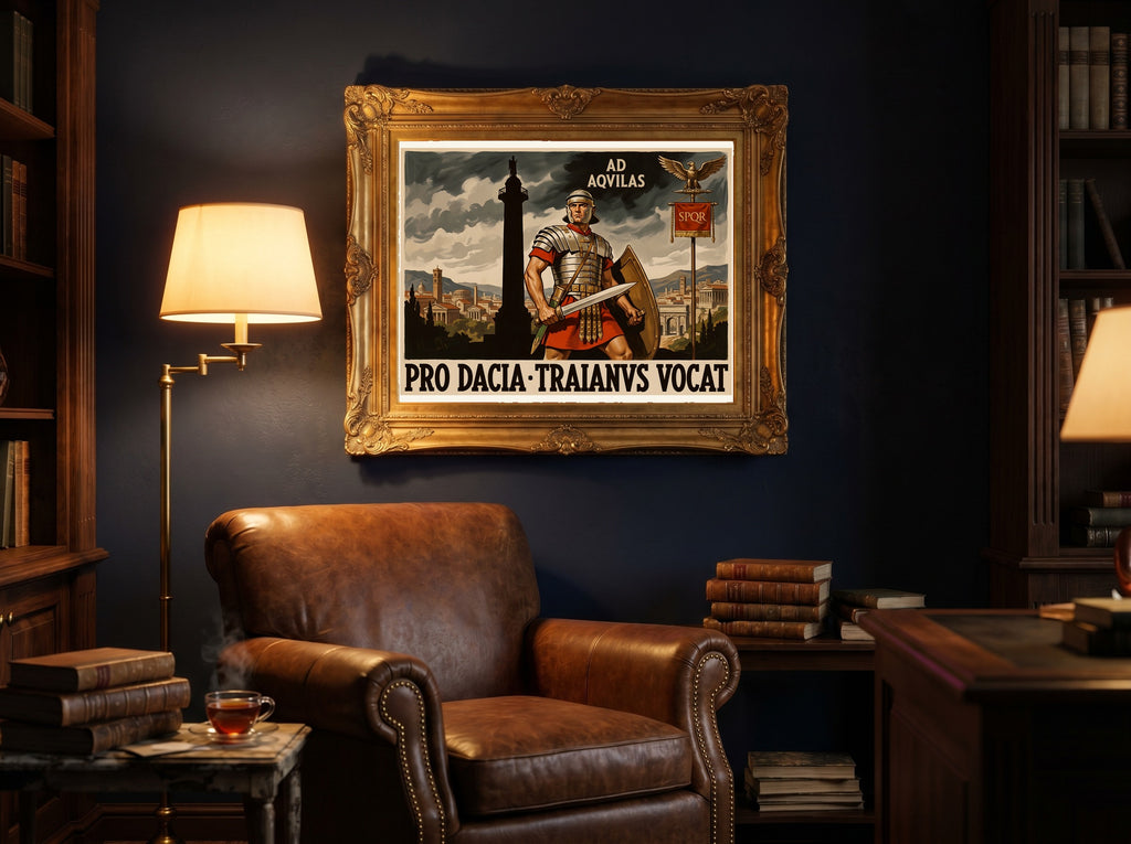 Roman Legion Poster | Pro Dacia Traianvs Vocat | SPQR Latin Wall Art | Trajan Campaign Vintage Print