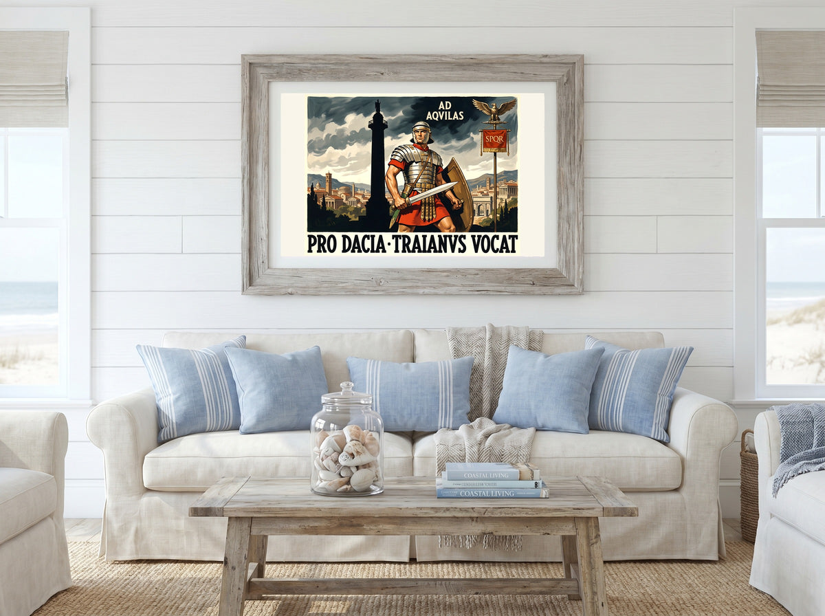 Roman Legion Poster | Pro Dacia Traianvs Vocat | SPQR Latin Wall Art | Trajan Campaign Vintage Print