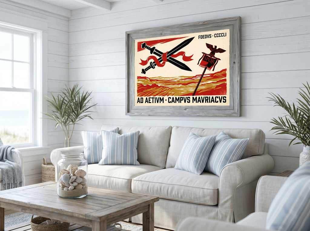 Battle of Catalaunian Plains Poster | Ad Aetivm Foedvs 451 | Aetius Late Rome Latin Wall Art Vintage Print