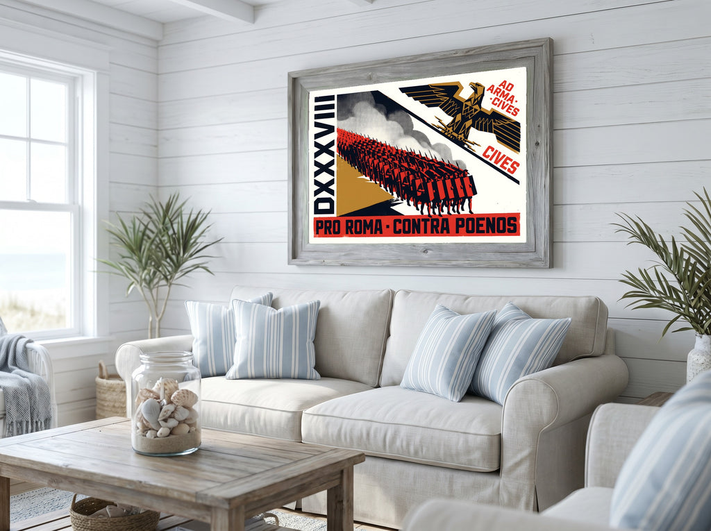 Punic Wars Poster | Pro Roma Contra Poenos | Roman Legion vs Carthage | Latin History Wall Art Vintage