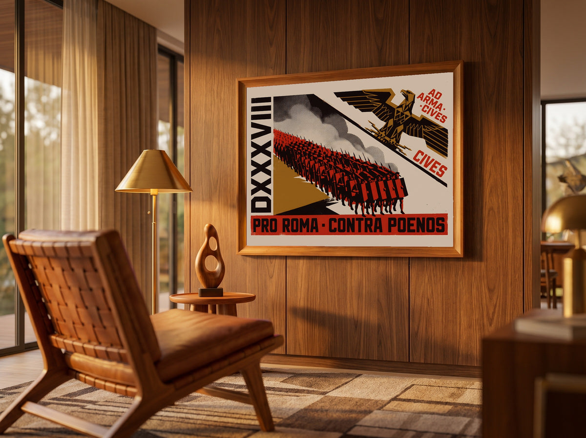 Punic Wars Poster | Pro Roma Contra Poenos | Roman Legion vs Carthage | Latin History Wall Art Vintage