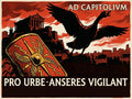 The Sacred Geese Poster | Anseres Vigilant 390 BC | Capitoline Geese Save Rome | WW2 Propaganda Parody | History Meme Wall Art