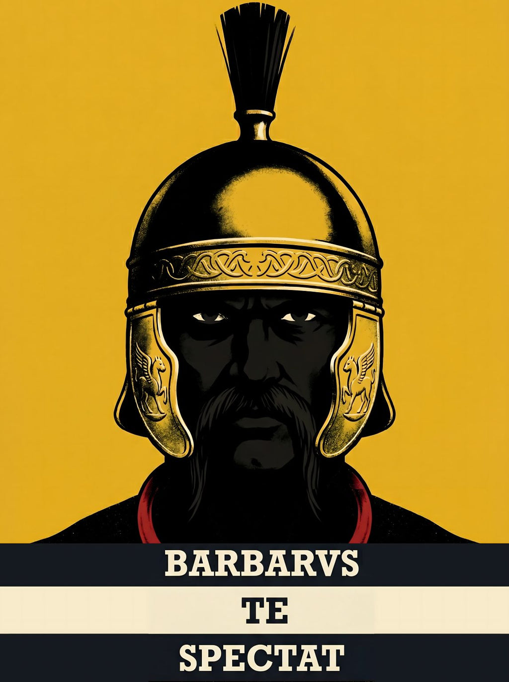 Barbarvs Te Spectat Poster | The Barbarian Is Watching You | Roman Frontier Propaganda Parody | Latin Wall Art | History Meme Print