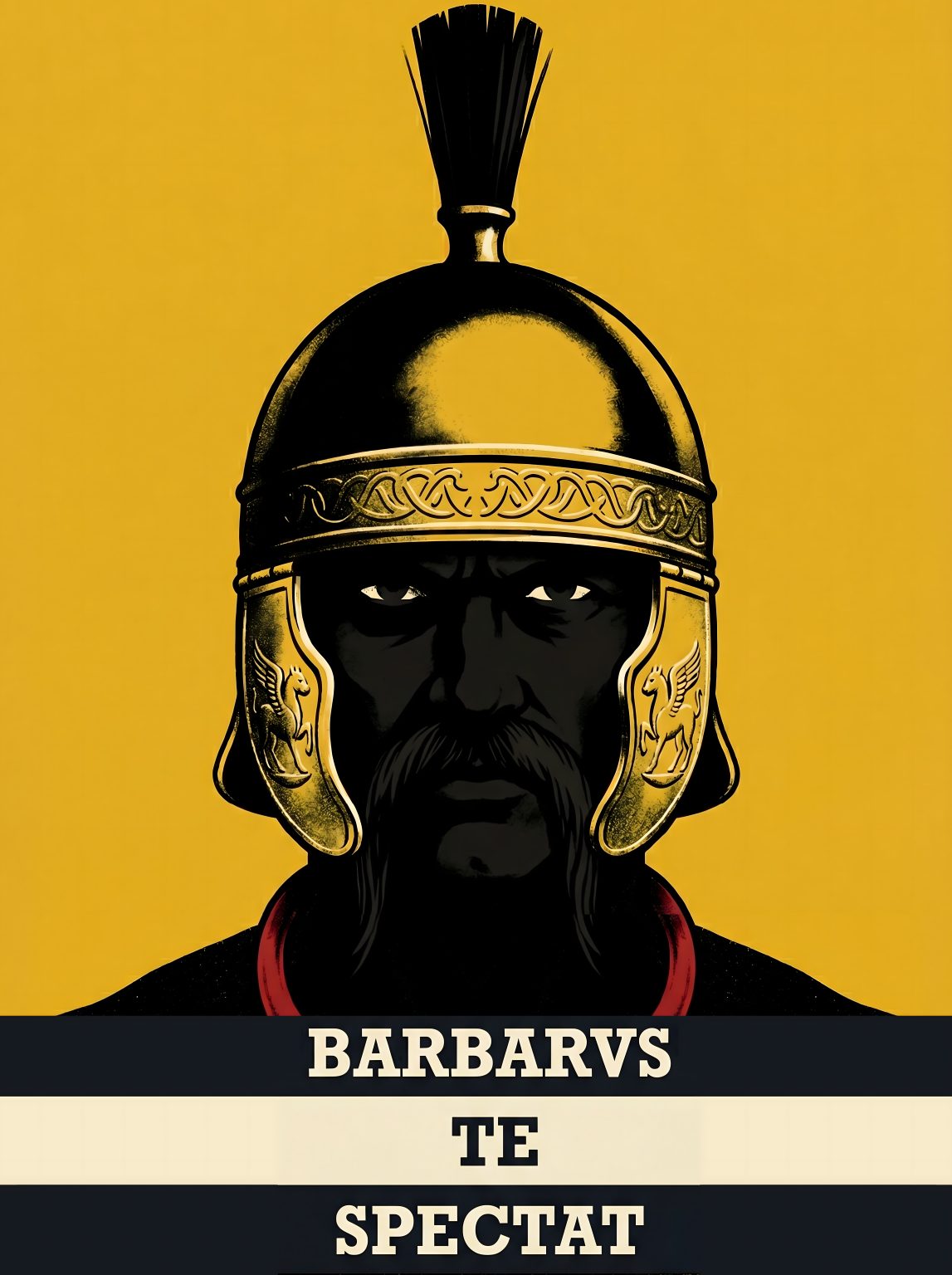 Barbarvs Te Spectat Poster | The Barbarian Is Watching You | Roman Frontier Propaganda Parody | Latin Wall Art | History Meme Print