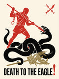 Death to the Eagle Poster | Spartacus Spears the Roman Serpent | Third Servile War 73 BC | Soviet Propaganda Parody | History Meme Wall Art