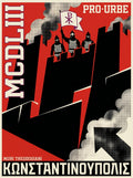 MCDLIII Konstantinoupolis Poster | Fall of Constantinople 1453 | Theodosian Walls Byzantine Propaganda | History Meme Wall Art