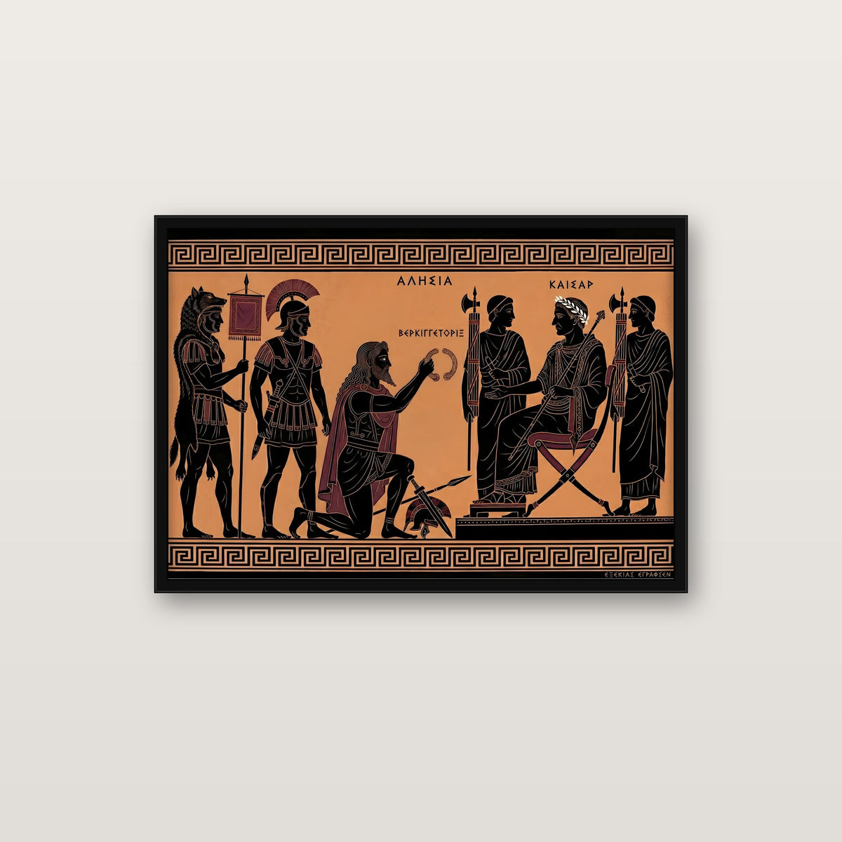 Alesia poster in a black classic frame on a wall