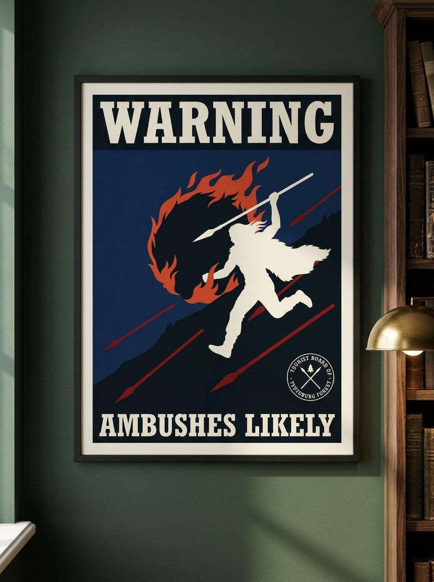 Ambushes Likely poster print in a black frame