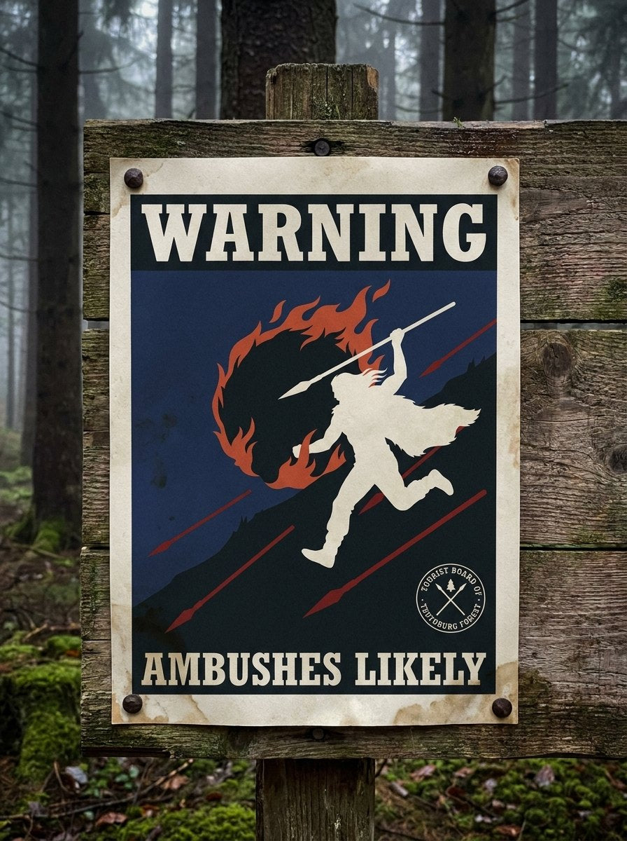 Ambushes Likely poster on a wooden noticeboard