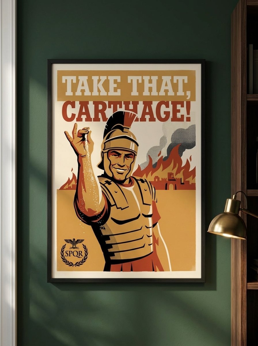 Take That Carthage poster print in a black frame